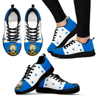 Honduras Sneakers - Honduras Flag and Coat Of Arms Mens/Womens/Kids Shoes RLT8 - Wonder Print Shop