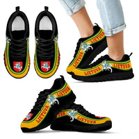 Lithuania Coat Of Arms Sneakers Line Style Black RLT6 - Wonder Print Shop