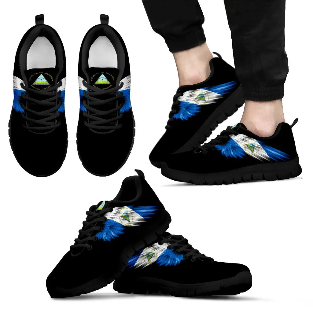 Nicaragua Wings Sneakers Black Edition RLT8 - Wonder Print Shop