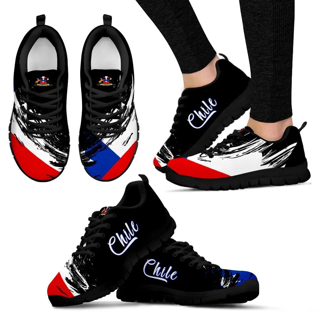Chile Flag Sneakers - Art Style RLT7 - Wonder Print Shop