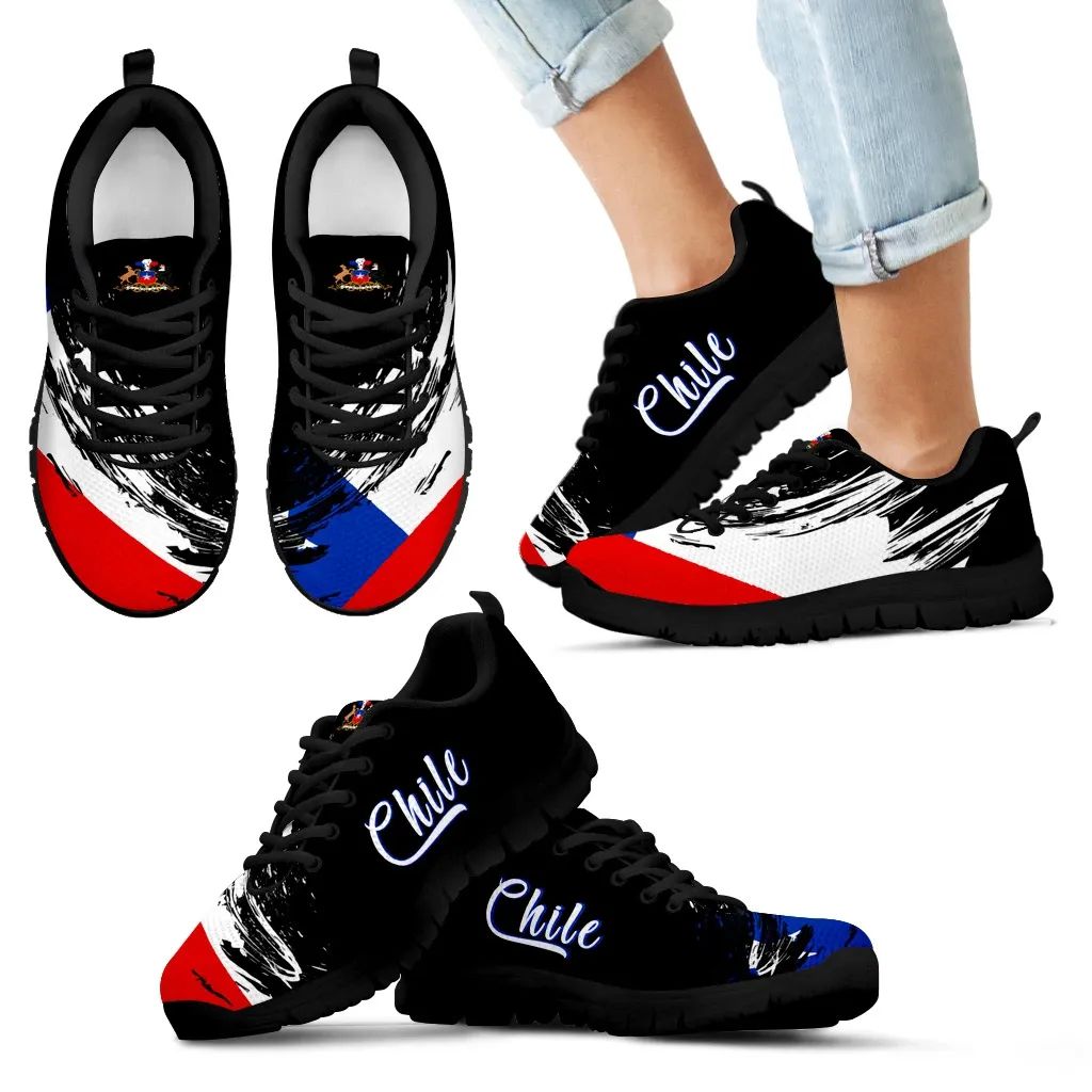 Chile Flag Sneakers - Art Style RLT7 - Wonder Print Shop