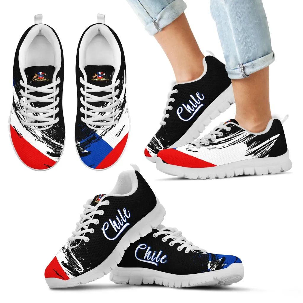 Chile Flag Sneakers - Art Style RLT7 - Wonder Print Shop