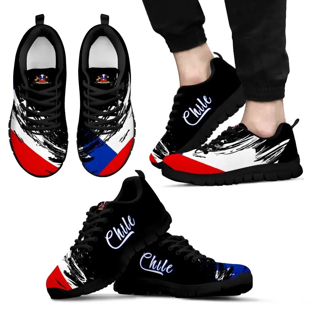 Chile Flag Sneakers - Art Style RLT7 - Wonder Print Shop