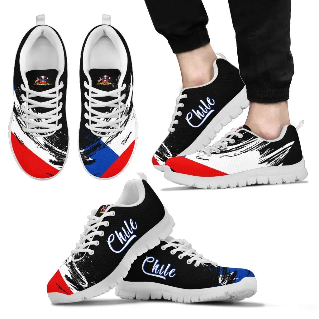 Chile Flag Sneakers - Art Style RLT7 - Wonder Print Shop