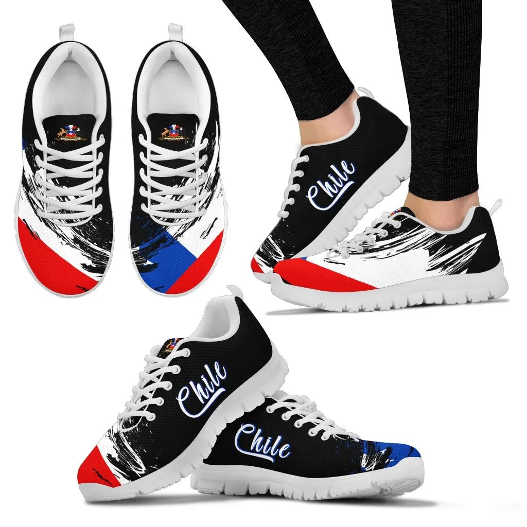 Chile Flag Sneakers - Art Style RLT7 - Wonder Print Shop