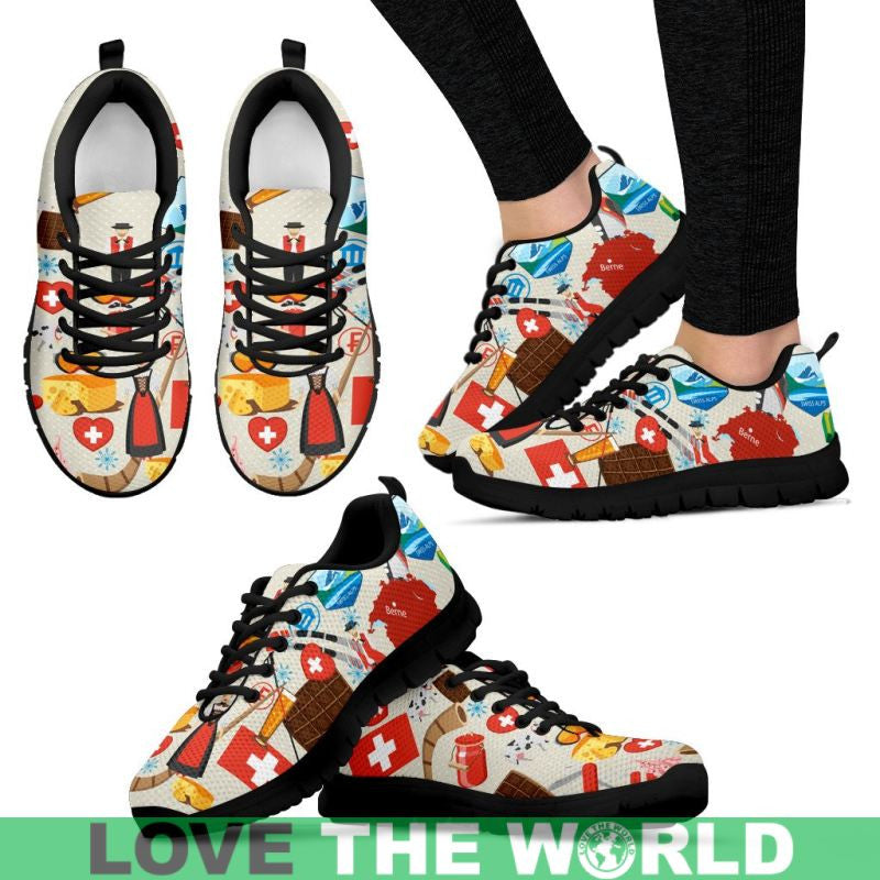 Switzerland Icons Pattern Sneakers RLT13 - Wonder Print Shop