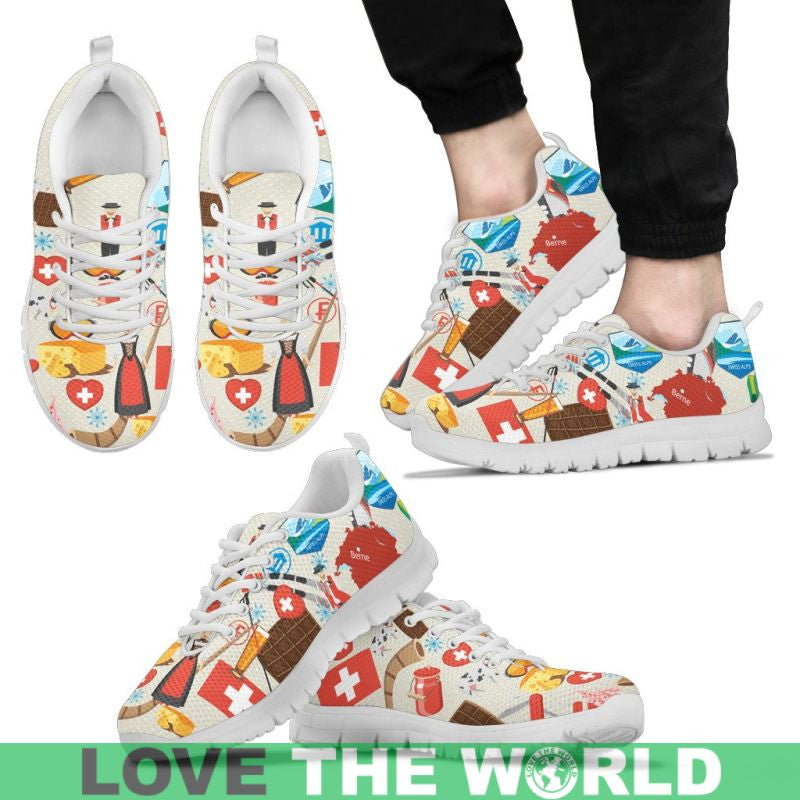 Switzerland Icons Pattern Sneakers RLT13 - Wonder Print Shop