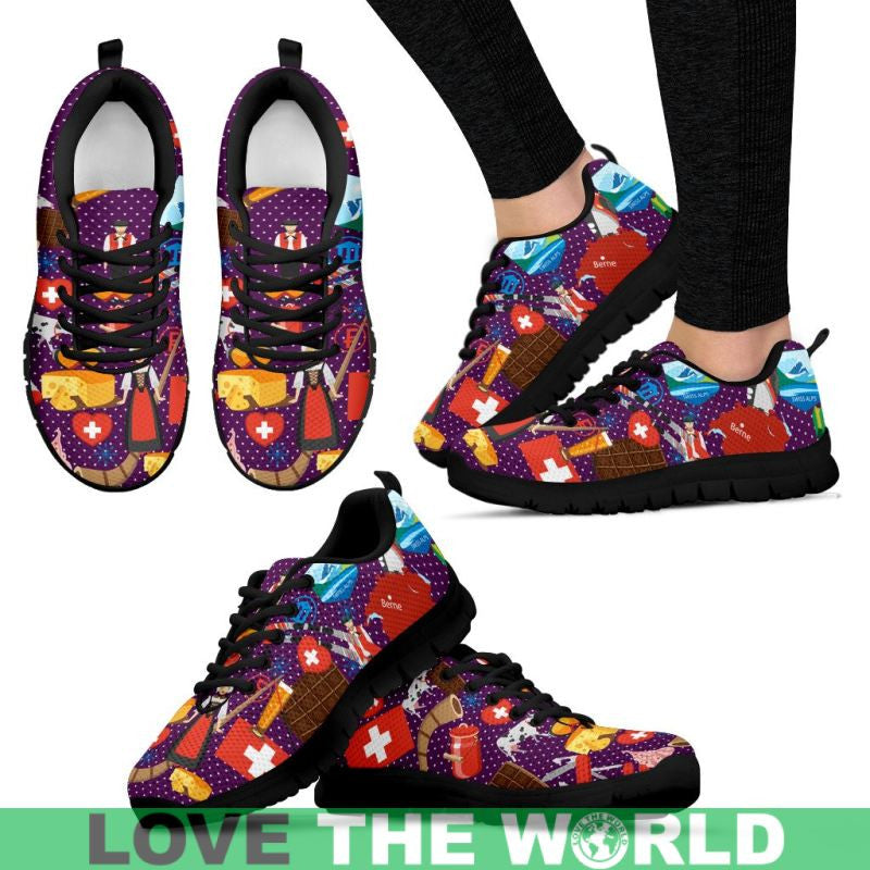 Switzerland Icons Pattern Sneakers RLT13 - Wonder Print Shop