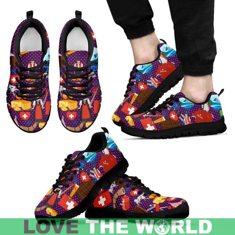 Switzerland Icons Pattern Sneakers RLT13 - Wonder Print Shop