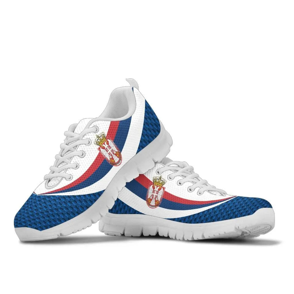 Serbia Sneakers Black Serbia Flag Blue RLT7 - Wonder Print Shop