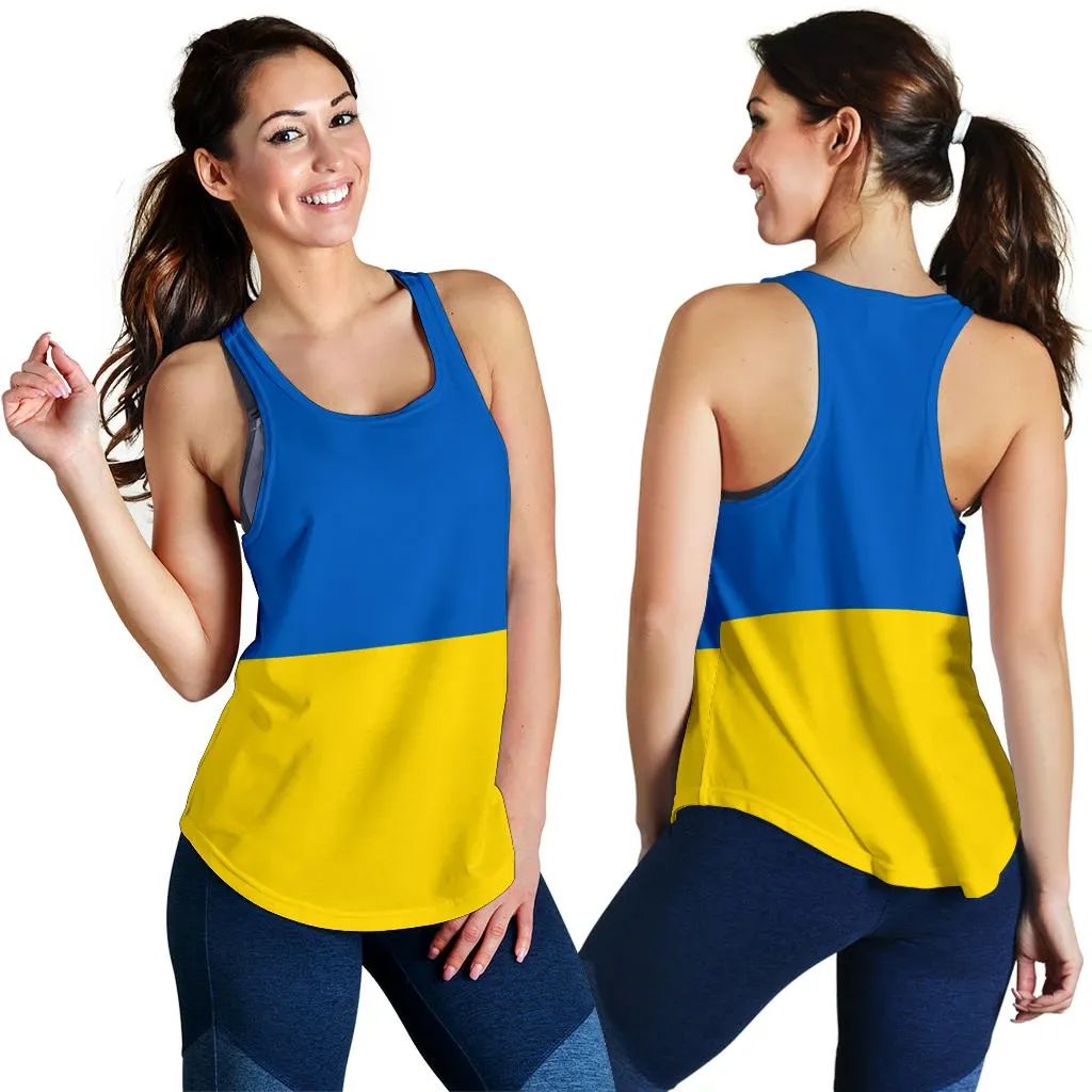 Ukraine Women's Racerback Tank Flag RLT7 - Wonder Print Shop