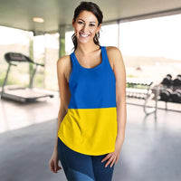 Ukraine Women's Racerback Tank Flag RLT7 - Wonder Print Shop