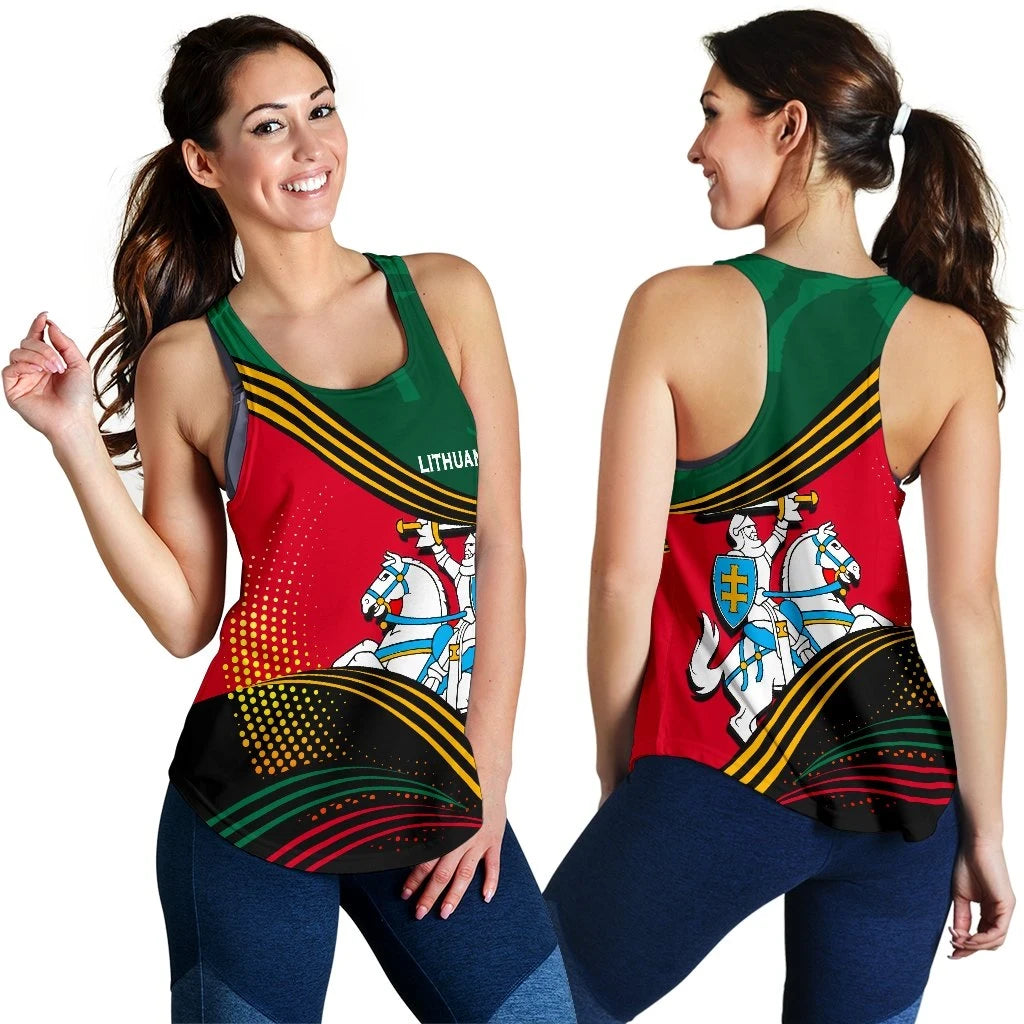 Lithuania Women Racerback Tank Fall In The Wave RLT6 - Wonder Print Shop