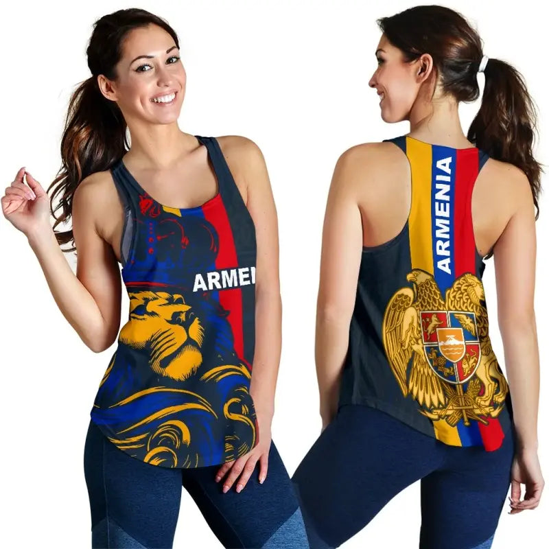 Armenia Lion Womens Racerback Tank RLT8 - Wonder Print Shop