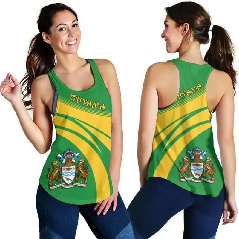 Guyana Coat of Arms Women Tanktop Cricket RLT8 - Wonder Print Shop