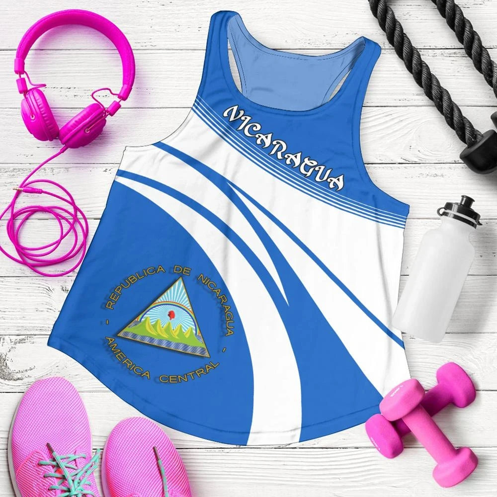 Nicaragua Coat Of Arms Women Tanktop Cricket RLT8 - Wonder Print Shop