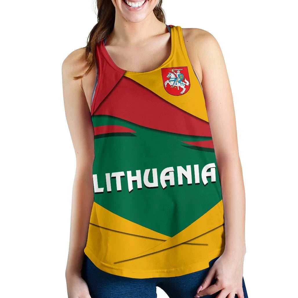 Lithuania Women's Racerback Tank, Lithuania Pride RLT6 - Wonder Print Shop