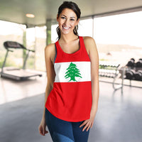 Lebanon Women's Racerback Tank Original Flag RLT6 - Wonder Print Shop