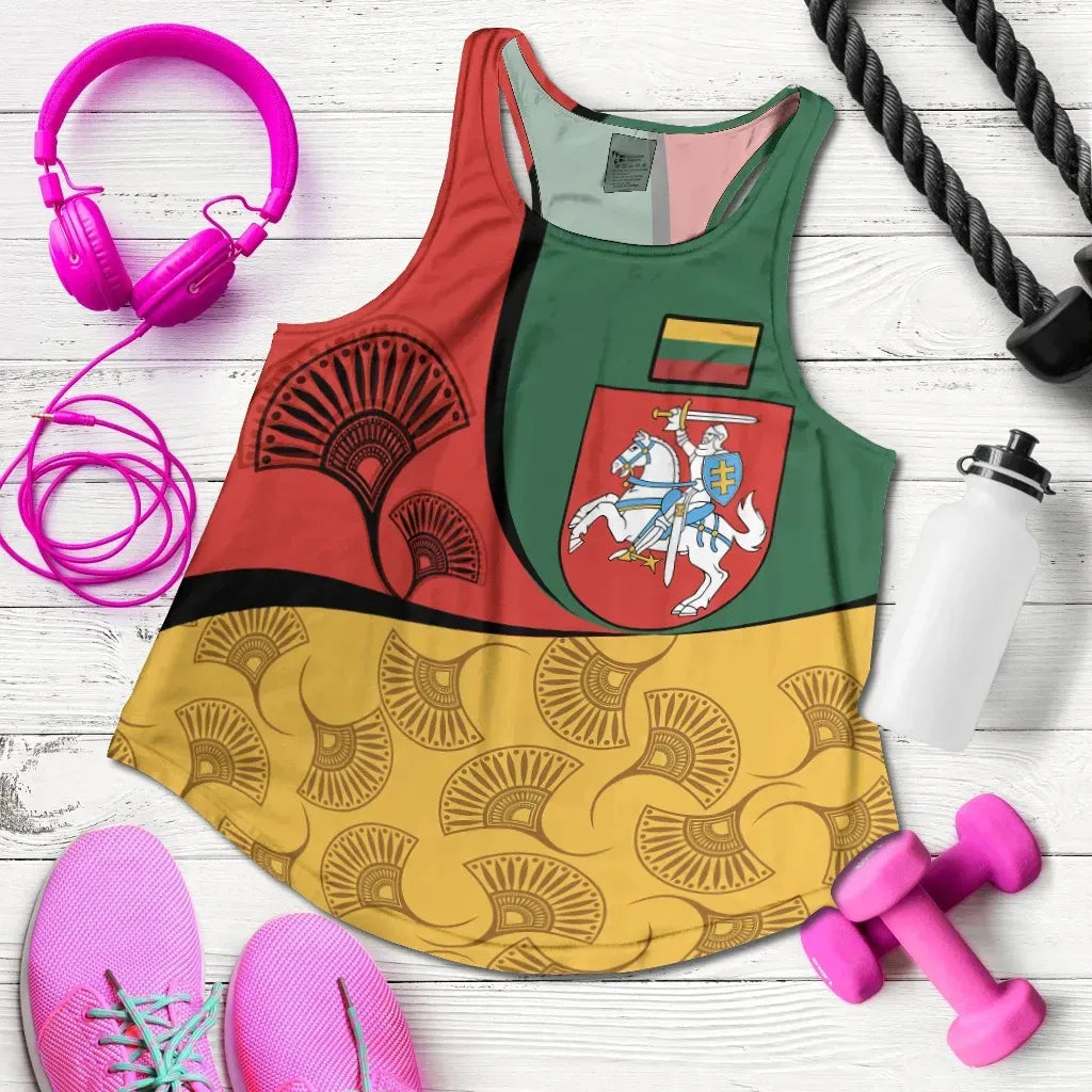 Lithuania Women's Racerback Tank, Flag of Lithuania RLT6 - Wonder Print Shop