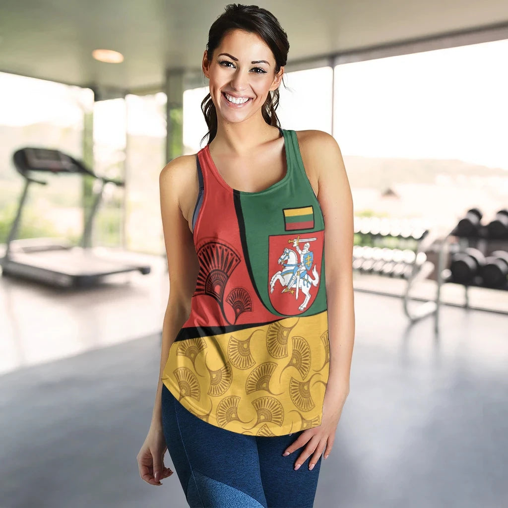 Lithuania Women's Racerback Tank, Flag of Lithuania RLT6 - Wonder Print Shop