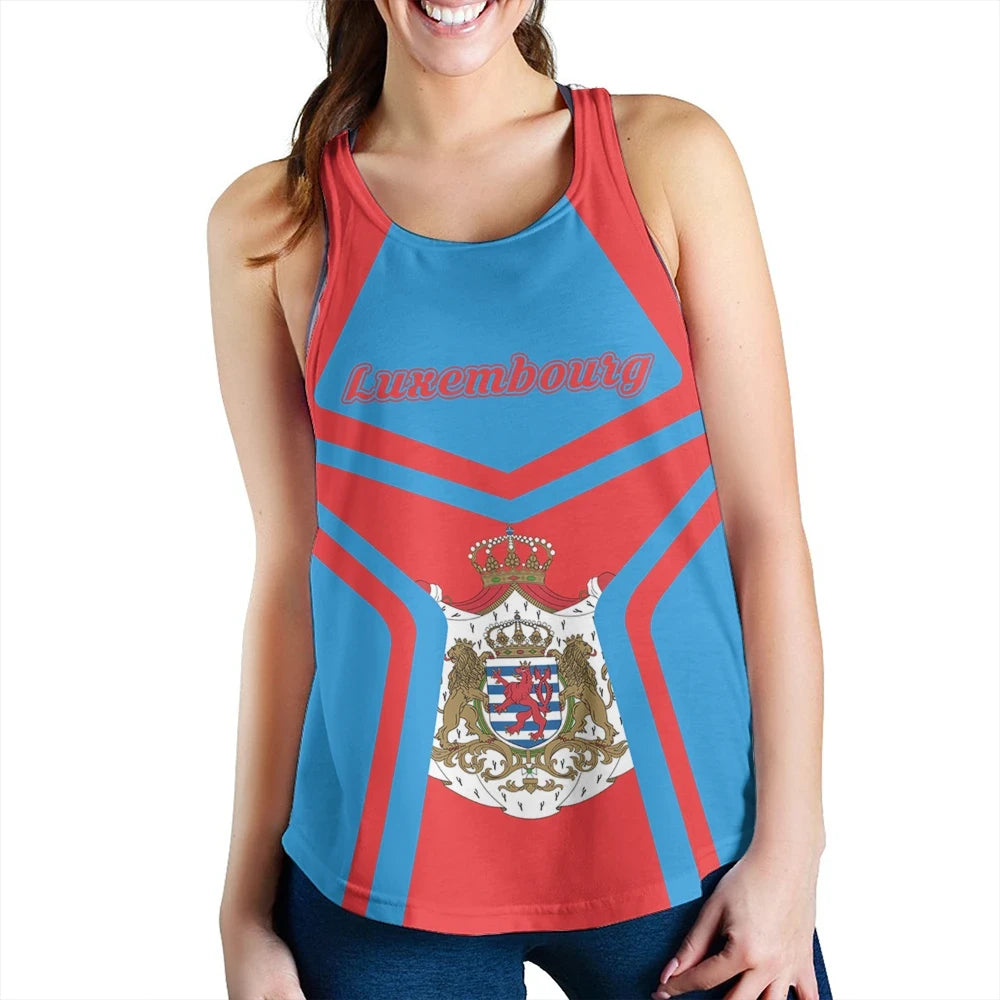 Luxembourg Coat Of Arms Women Racerback Tank My Style5 RLT6 - Wonder Print Shop