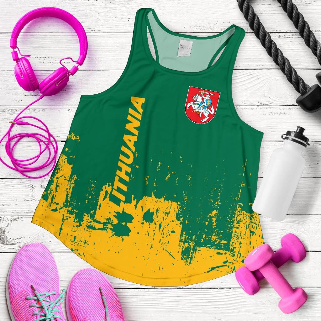 Lithuania Women Racerback Tank, Smudge Style RLT6 - Wonder Print Shop
