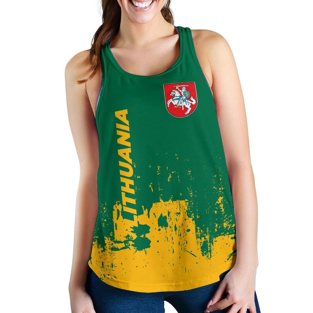Lithuania Women Racerback Tank, Smudge Style RLT6 - Wonder Print Shop