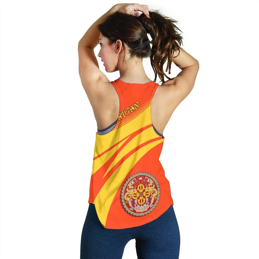 Bhutan Coat Of Arms Women Tanktop Cricket RLT6 - Wonder Print Shop