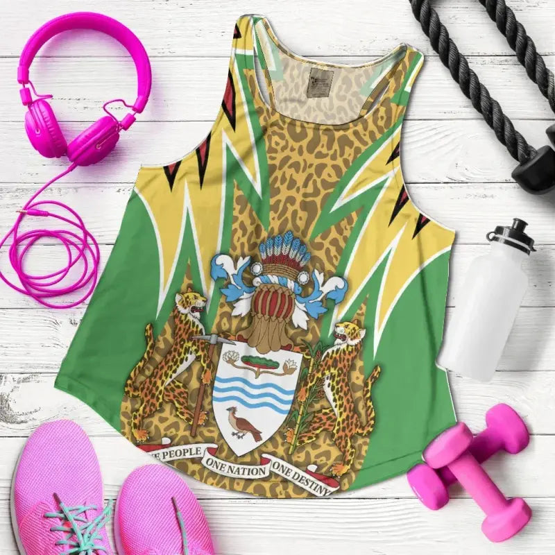 Guyana Womens Racerback Tank Jaguars Coat of Arms RLT8 - Wonder Print Shop