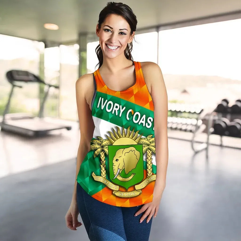 Ivory Coast Women Racerback Tank Sporty Style RLT7 - Wonder Print Shop