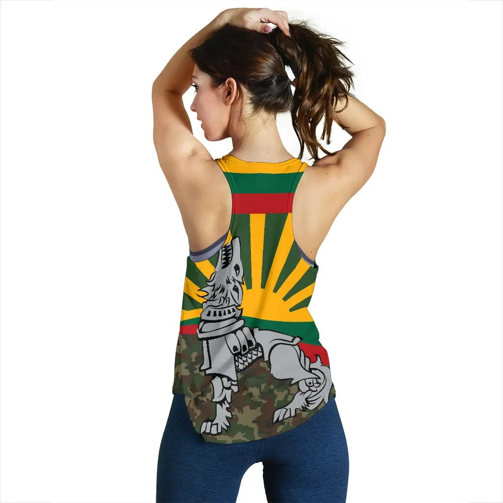 Lithuania Women's Racerback Tank Iron Wolf RLT6 - Wonder Print Shop