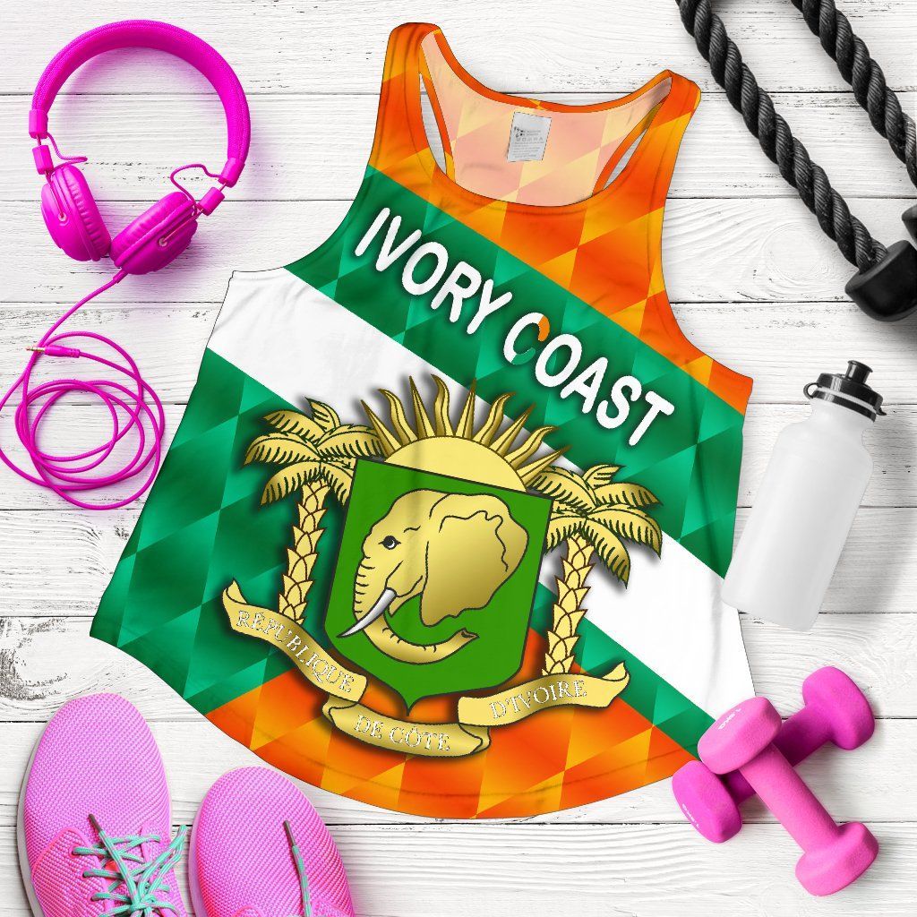 Ivory Coast Women Racerback Tank Sporty Style RLT7 - Wonder Print Shop