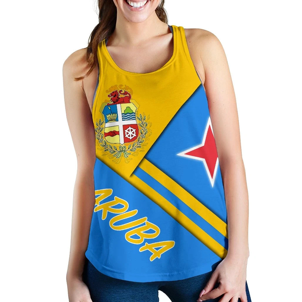 Aruba Women's Racerback Tank - Curve Version RLT7 - Wonder Print Shop