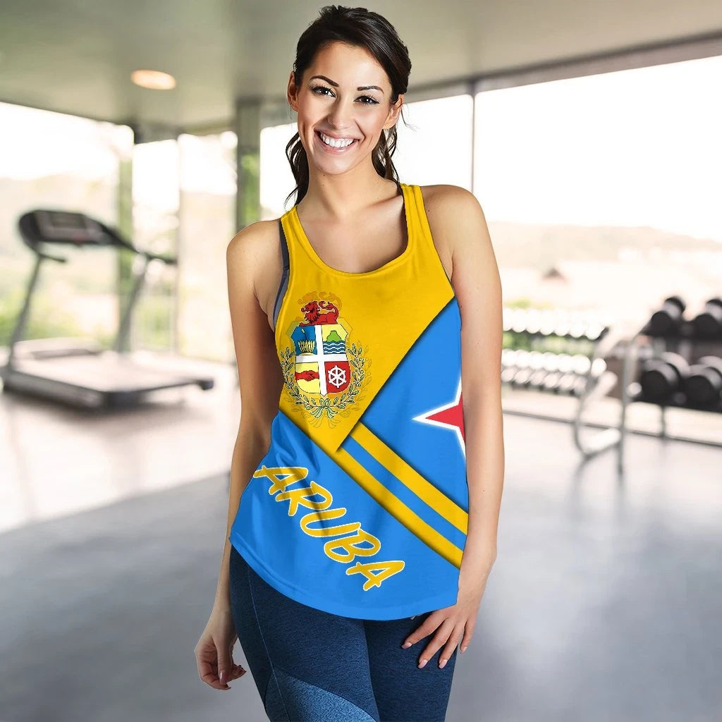 Aruba Women's Racerback Tank - Curve Version RLT7 - Wonder Print Shop