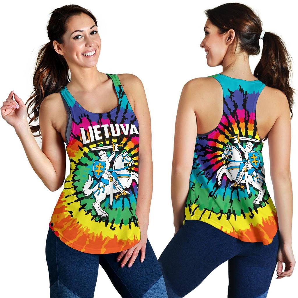 Lithuania Women Racerback Tank Tie Dye RLT6 - Wonder Print Shop
