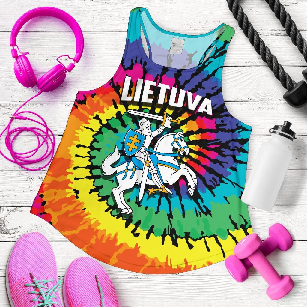 Lithuania Women Racerback Tank Tie Dye RLT6 - Wonder Print Shop
