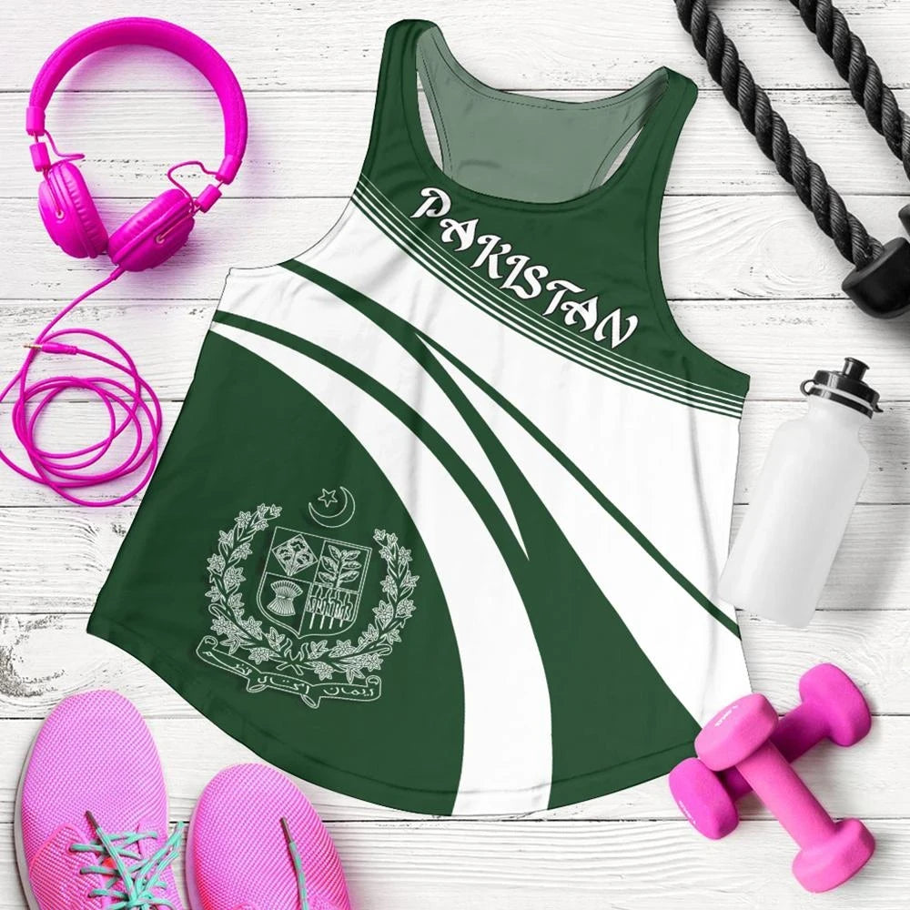 Pakistan Coat Of Arms Women Tanktop Cricket RLT13 - Wonder Print Shop