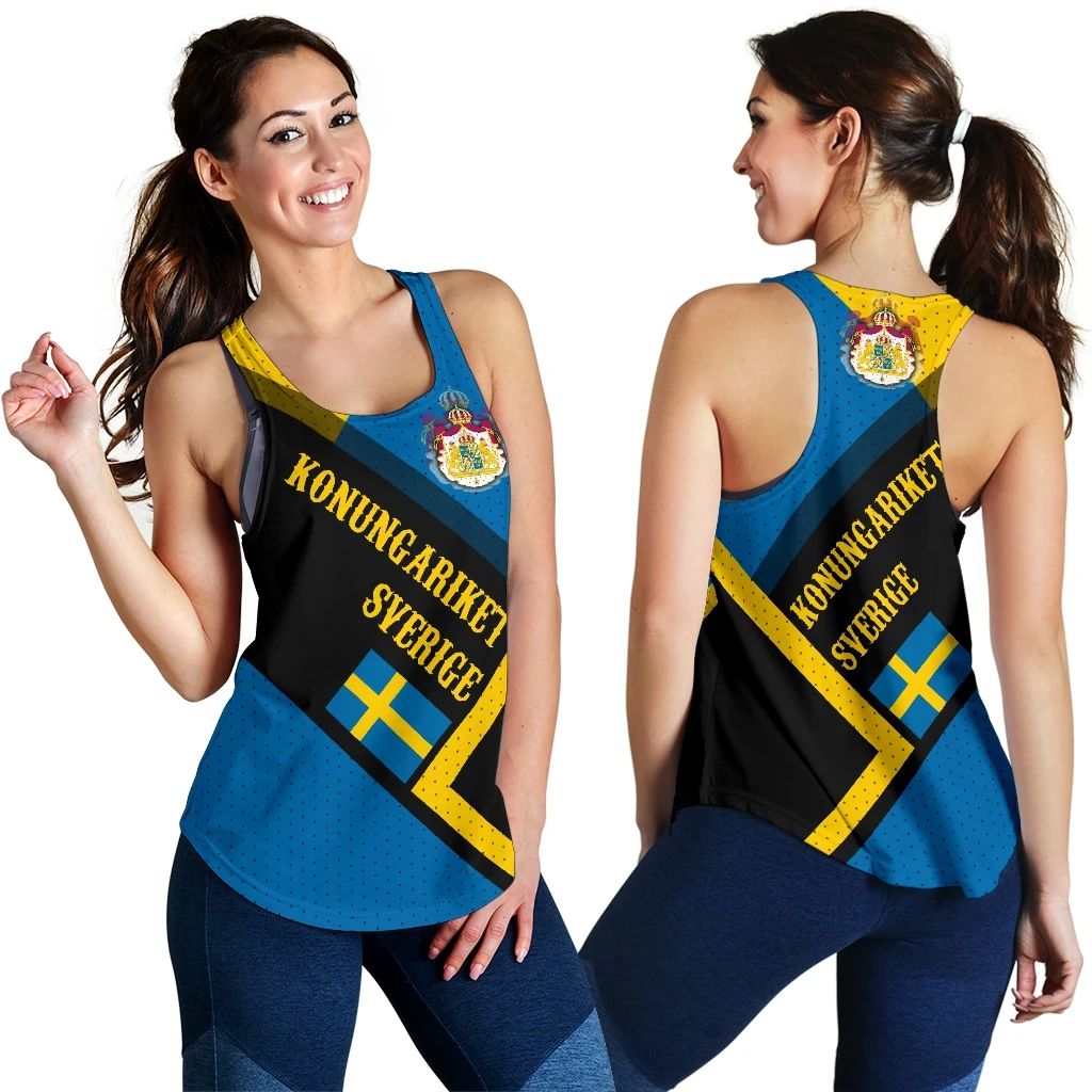 Sweden Women's Racerback Tank Kingdom Of Sweden RLT7 - Wonder Print Shop
