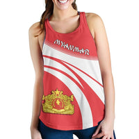 Myanmar Coat Of Arms Women Tanktop Cricket RLT7 - Wonder Print Shop