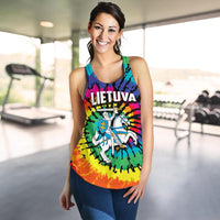 Lithuania Women Racerback Tank Tie Dye RLT6 - Wonder Print Shop