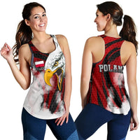 Poland Women Racerback Tank Polish White Eagle Powerful RLT7 - Wonder Print Shop