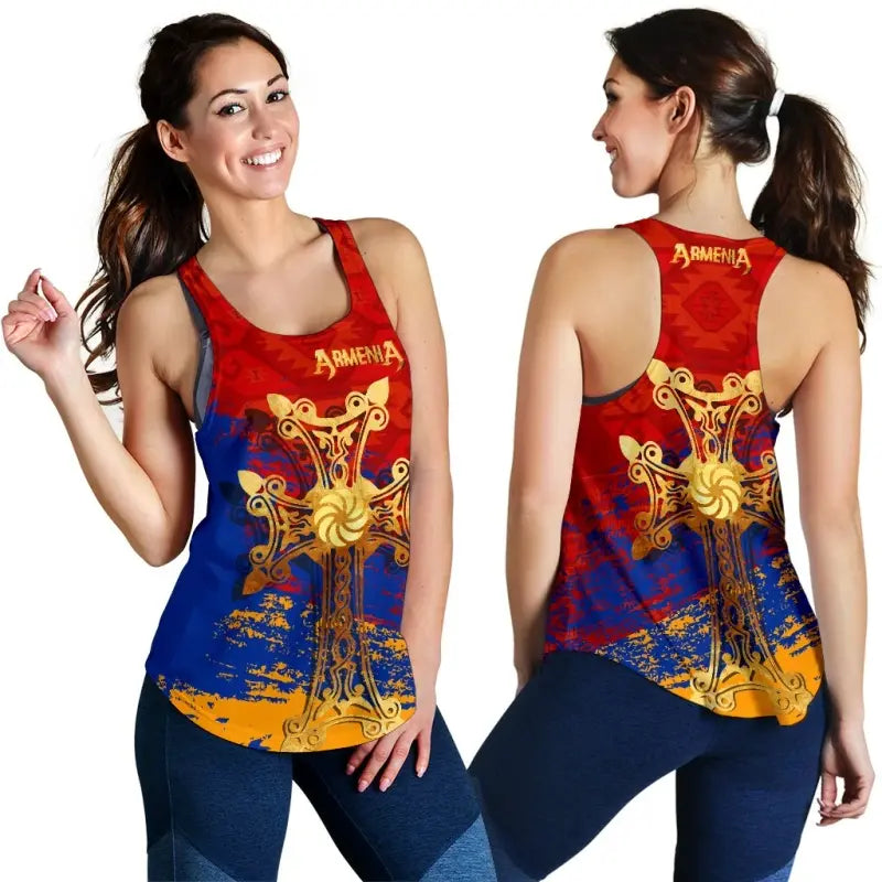 Armenia Khachkar, Armenian Cross Special Womens Racerback Tank RLT8 - Wonder Print Shop