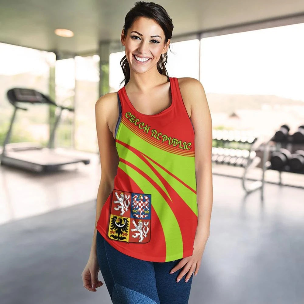 Czech Republic Coat Ofrms Women Tanktop Cricket RLT13 - Wonder Print Shop