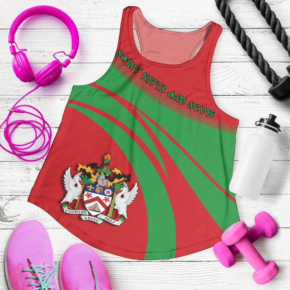Saint Kitts and Nevis Coat Of Arms Women Tanktop Cricket RLT6 - Wonder Print Shop