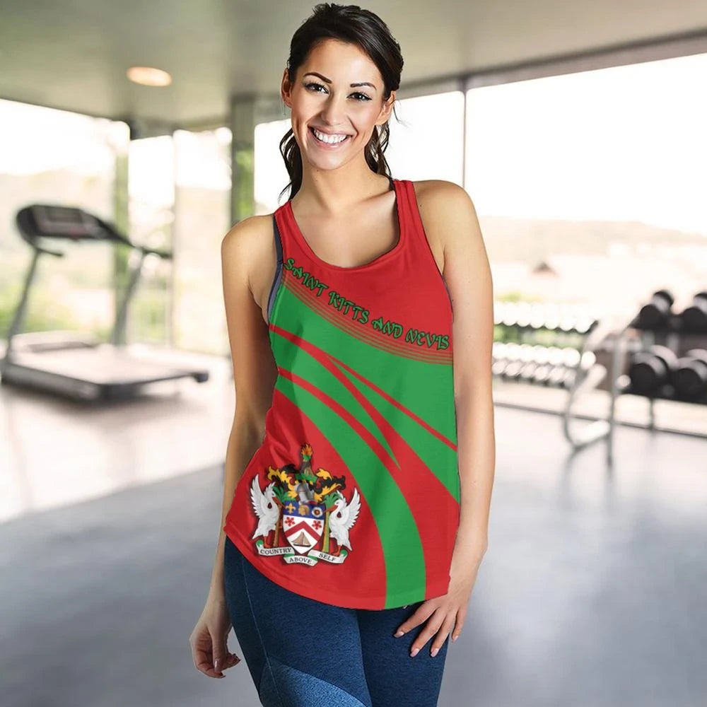 Saint Kitts and Nevis Coat Of Arms Women Tanktop Cricket RLT6 - Wonder Print Shop