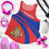 Cambodia Coat Of Arms Women Tanktop Cricket RLT7 - Wonder Print Shop