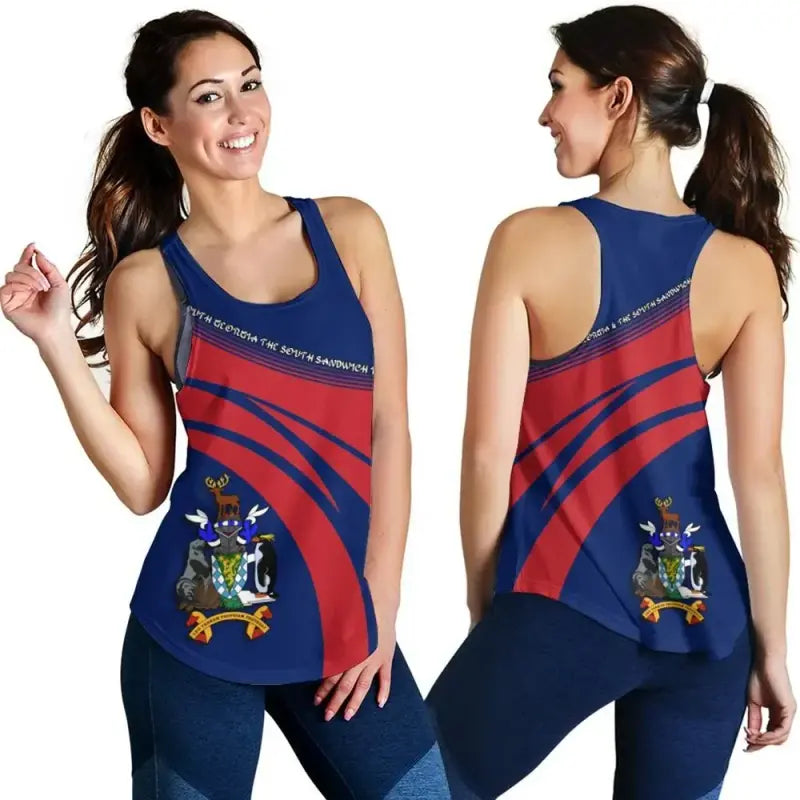 South Georgia and the South Sandwich Islands Coat Of Arms Women Tanktop Cricket RLT12 - Wonder Print Shop