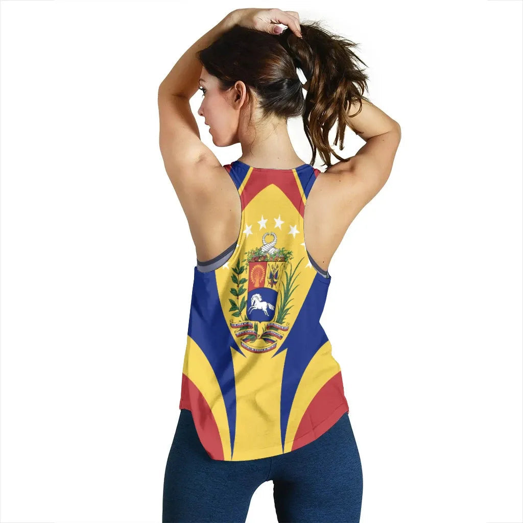 Venezuela Women's Racerback Tank Action Flag RLT7 - Wonder Print Shop