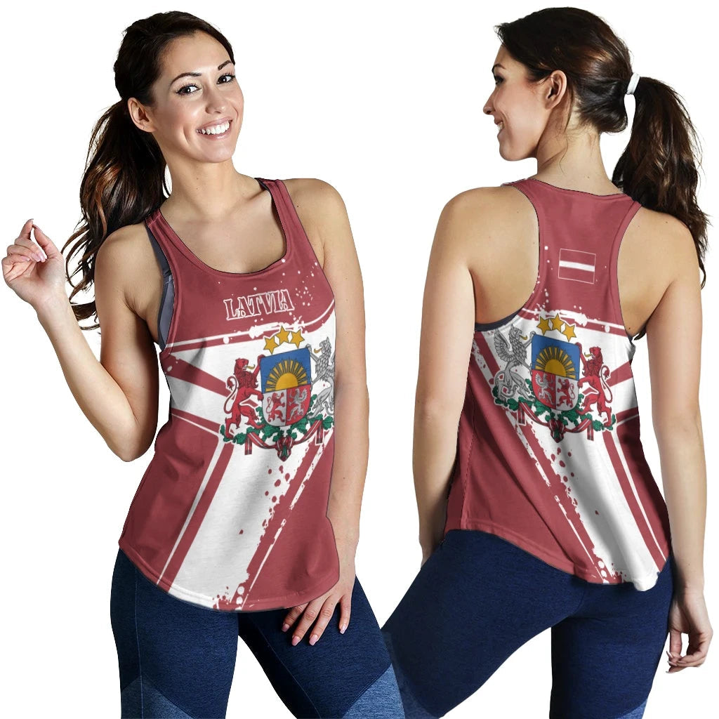 Latvia Women's Racerback Tank, Latvia Pride RLT6 - Wonder Print Shop