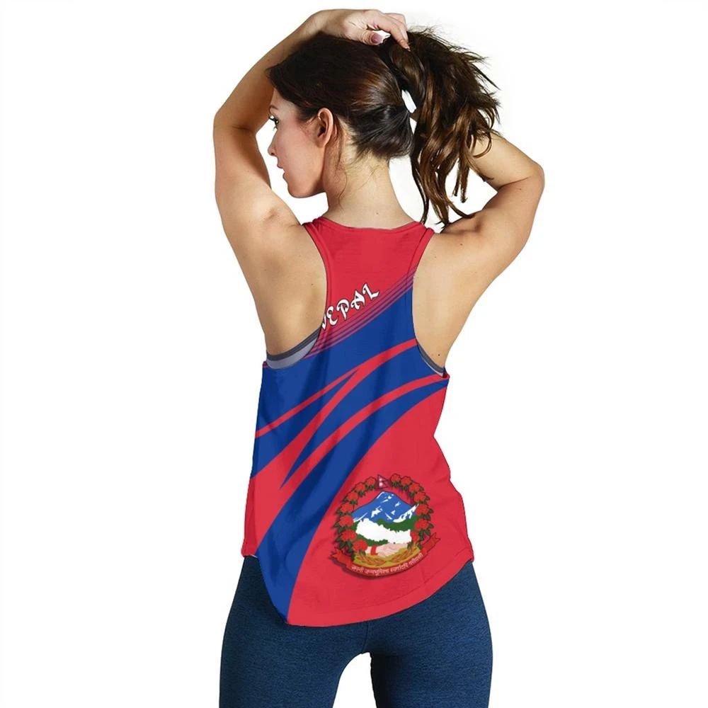Nepal Coat Of Arms Women Tanktop Cricket RLT7 - Wonder Print Shop